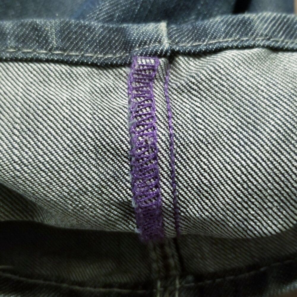 Levis 514 Jeans 36x32 Premium Dark Wash Raw Denim Purple Stitch Redline (38×32) - Picture 7 of 7